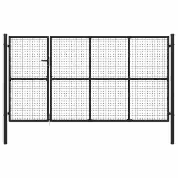 vidaXL Gartentor Stahl 350 x 150 cm Anthrazit, 144325, 8718475736059