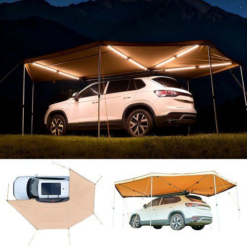 VEVOR Auto-Markise 5,7x3,87x2,1 m, 270° mit LED, UV50+, Allwetter für SUV & LKW, ideal zum Camping, QCCP18764FTHXNUDI001V9