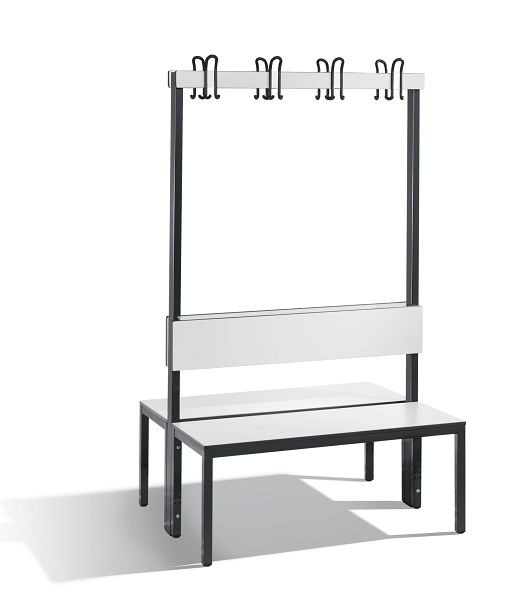 C+P Doppelseitige Garderobenbank mit Rückenlehne, Basic Plus, H1650xB1000xT760mm, 8060-200 S10000