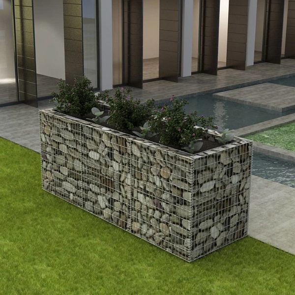 vidaXL Gabionen-Hochbeet Stahl 270×90×100 cm, 142554