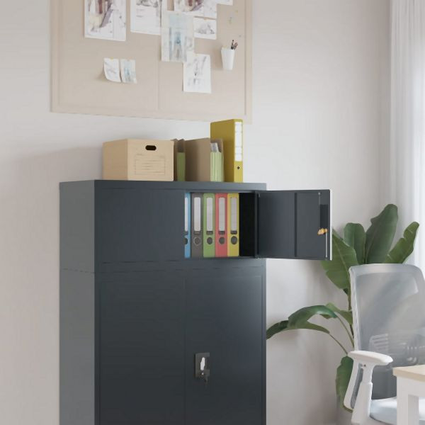 vidaXL Aktenschrank Anthrazit 90x40x40 cm Stahl, 339719