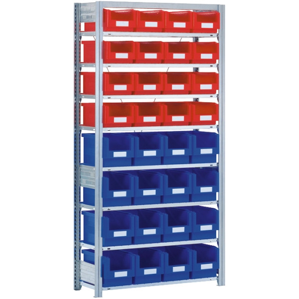 BITO Behälterregal mit 32SK 1849x1058x324 Grundfeld verzinkt lose FP, 53043