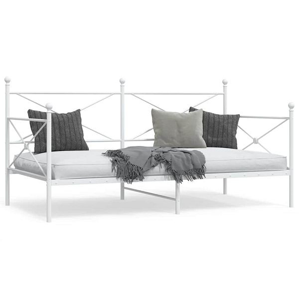 vidaXL Tagesbett ohne Matratze Weiß 107x203 cm Stahl, 4104685