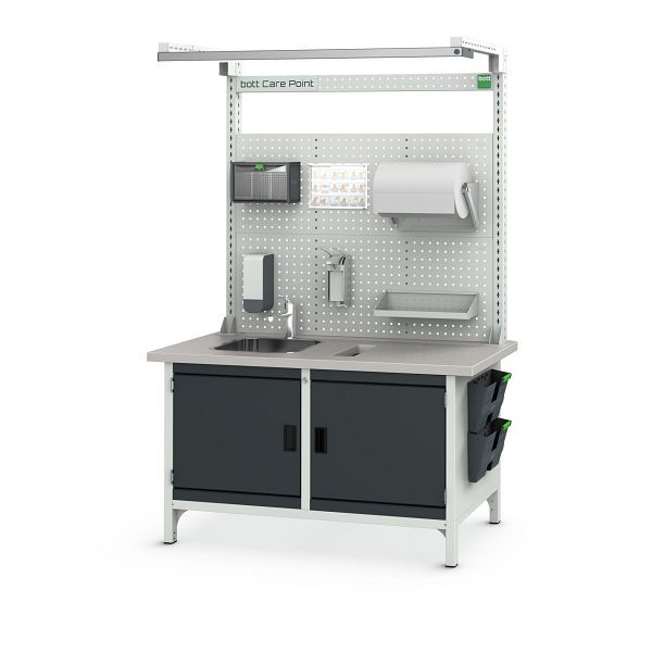 bott Care Point LED mit Waschplatz und Abfallbehälter, BxTxH: 1500x670x2200mm, RAL 7035/7016, 41003604.19V