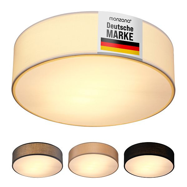 monzana Deckenlampe Weiß Stoff Ø30cm, 109127, 4251776909196