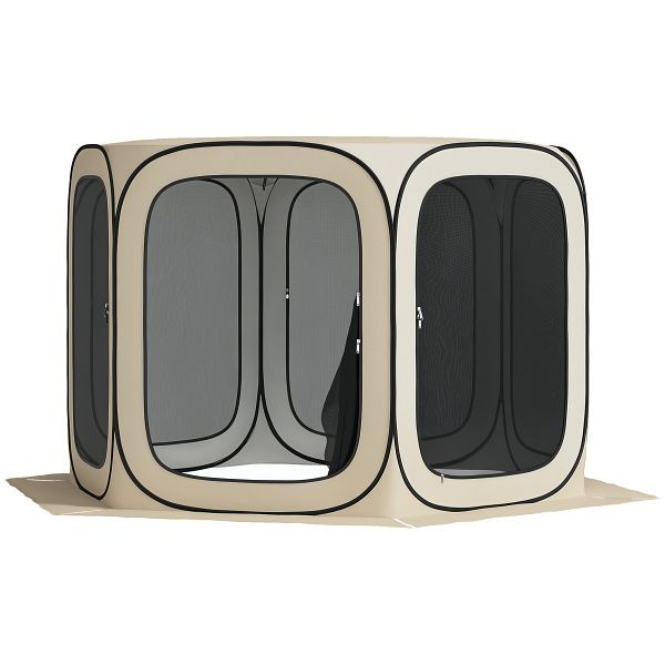 Outsunny Pop-up-Campingzelt, tragbar, UPF50+ Schutz, Netz-Seiten, Stahldraht, Khaki, 84C-646V00KK