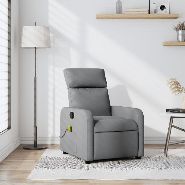 vidaXL Massagesessel Hellgrau Stoff, 374174, 8721012371316