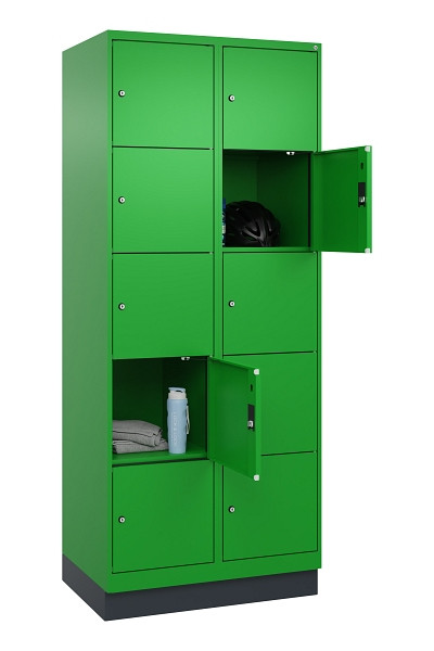 C+P Schließfachschrank Evolo PLUS, mit Sockel, 10 Fächer, 1950x800x500mm, 6037/6, 049020-225 S10026
