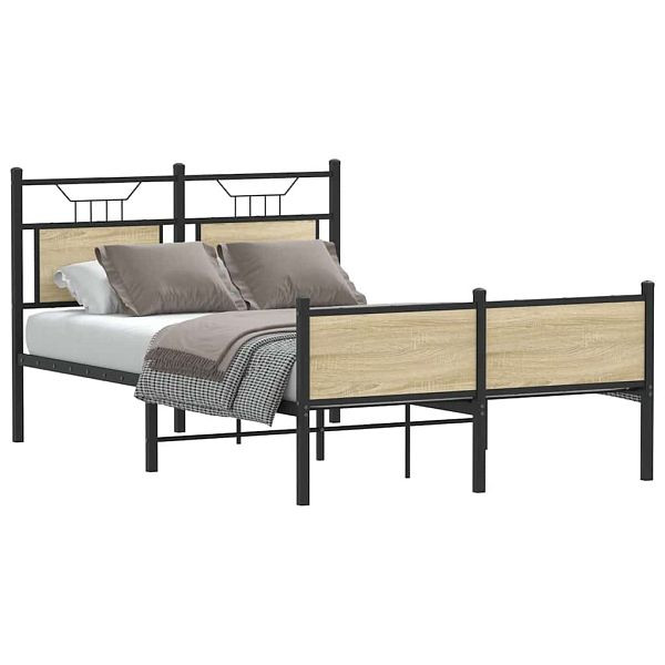 vidaXL Bettgestell ohne Matratze Sonoma-Eiche 120x200 cm Holzwerkstoff, 4106978