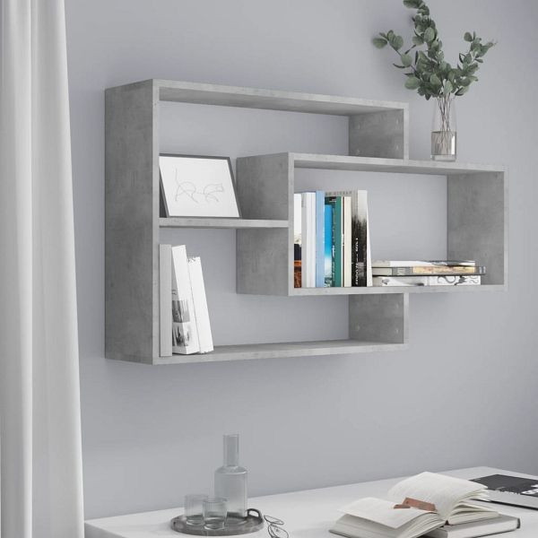 vidaXL Wandregale Betongrau 104x20x58,5 cm Holzwerkstoff, 800328