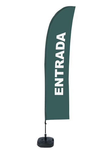 Showdown Displays Beach Flag Budget Wind Komplettset Eingang Grau Spanisch ECO, BFBL-WT21-17-I167ECO