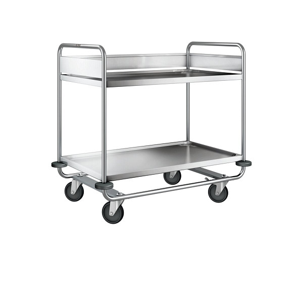 B.PRO Abräumwagen ARW 10 x 6 -2, Rollen ø 125 mm, 4 Lenkrollen, davon 2 mit Feststeller, Stahl, verzinkt, 575470