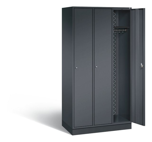 C+P Garderobenschrank Intro, H1950xB920xT490mm, Farbe: Schwarzgrau, 8170-301 S10026