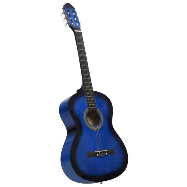 vidaXL Klassikgitarre für Anfänger Blau 4/4 39" Lindenholz, 70108