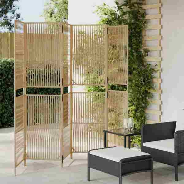 vidaXL Paravent 6-tlg. Beige Poly Rattan, 365387, 8721012244290