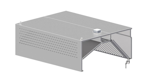 Stalgast Induktions-Wandhaube mit Kompensation, Kastenform 1300 mm x 1200 mm mit Flammschutzfilter Typ B, WH131205