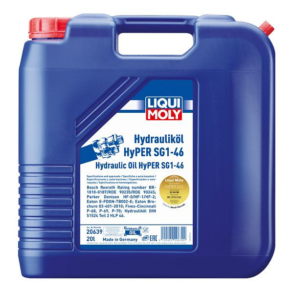 LIQUI MOLY Hydrauliköl HyPER SG1-46, Kanister Kunststoff, VE: 20 Liter, 20639