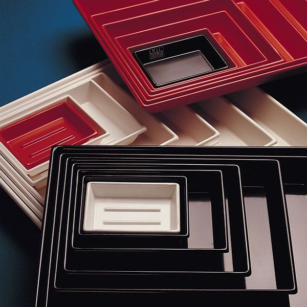 Bürkle Fotoschalen, mit Bodenrillen; Farbe: rot, Bodenmaße innen: L x B: 420 x 510 mm, 4206-2040