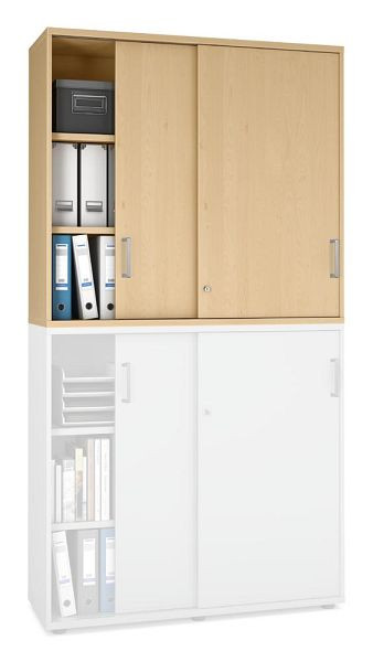 Deskin Schiebetüren-Aufsatzschrank MULTI MODUL-PRO, Buchedekor, B 1200 x H 1110 x T 420 mm, 352272