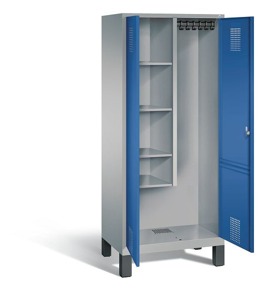 C+P Putzmittel-Spind Evolo, H1850xB810xT500mm, Farbe: Weißaluminium / Enzianblau, 48110-02 S10097