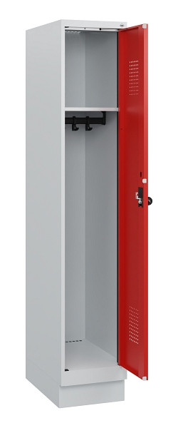 C+P Spind Evolo PLUS, Sockel, 1 Abteil, 1630x300x500mm, 7035/3020, Drehriegel, 0490205-10 S10005