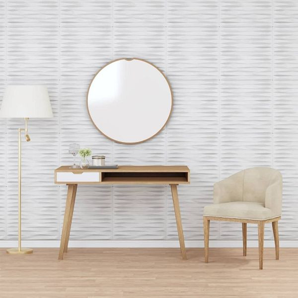 vidaXL Wandpaneele 12 Stück Weiß 50x50 cm XPS 3 m² Stein, 356937