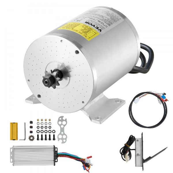 VEVOR Bürstenloser Gleichstrommotor 48V 1800W mit Controller Fußpedal-Gaspedal, ZLWSDJTJ18009JWVIV9
