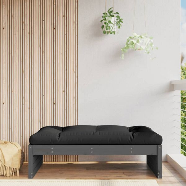 vidaXL Gartenhocker Grau 120x80 cm Massivholz Kiefer, 825767