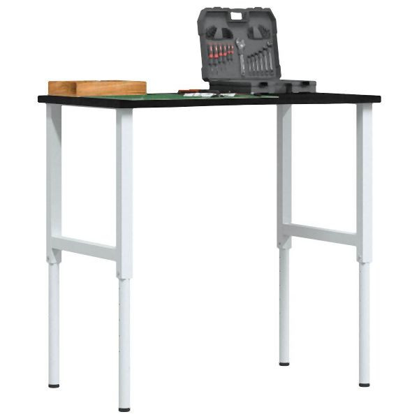 vidaXL Werkbank Dunkelbraun 100x60x(71,5-98) cm Massivholz Eiche, 3309721