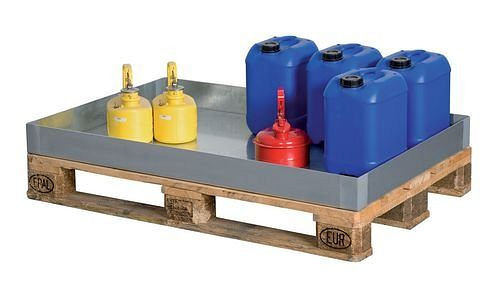DENIOS Kleingebindewanne KBS 60 aus Stahl, verzinkt, 60 Liter Auffangvolumen, 179765