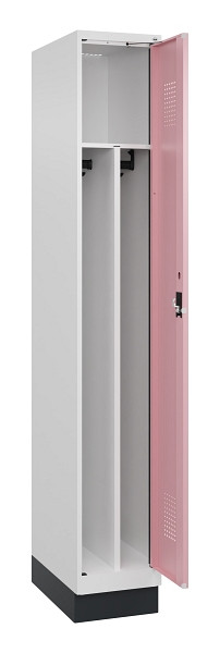 C+P Spind Evolo PLUS, mit Sockel, 1 Abteil, 1950x300x500mm, 9016/3015, Verschluss Zylinderschloss, 049020-10F S10045