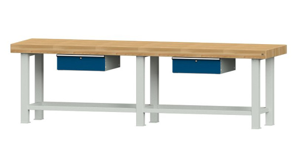 ANKE Werkbänke Arbeitstisch, Modell 301 VS, 3000 x 800 x 900 mm, RAL 7035/5010, BMP 100 mm, 320.253