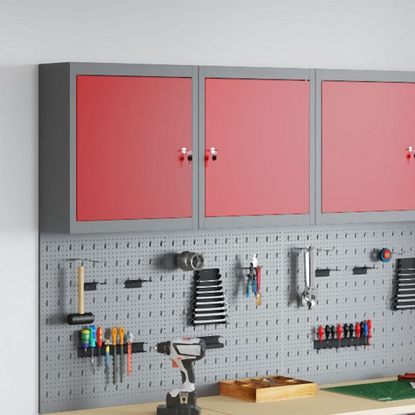 vidaXL Werkzeugschrank Wandmontiert Rot 50x20x55 cm Stahl, 4103470