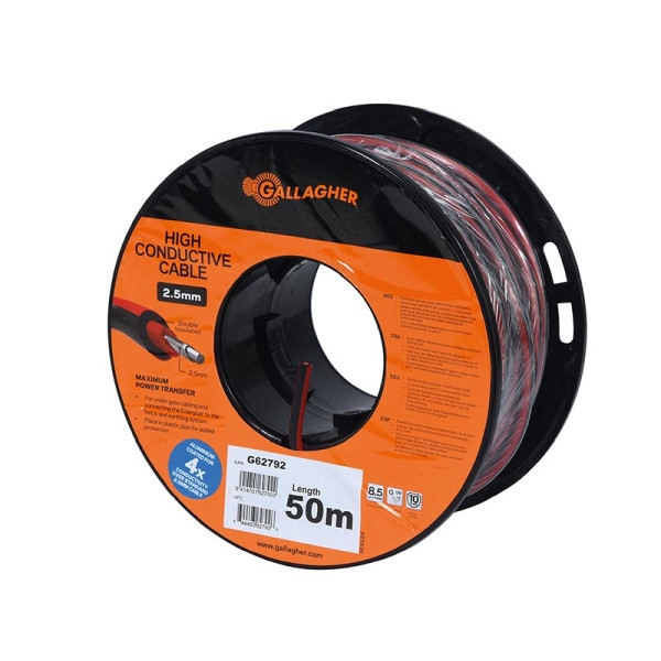 Gallagher Erd- und Zuleitungskabel XL Rot 2,5mm 50m, 627922