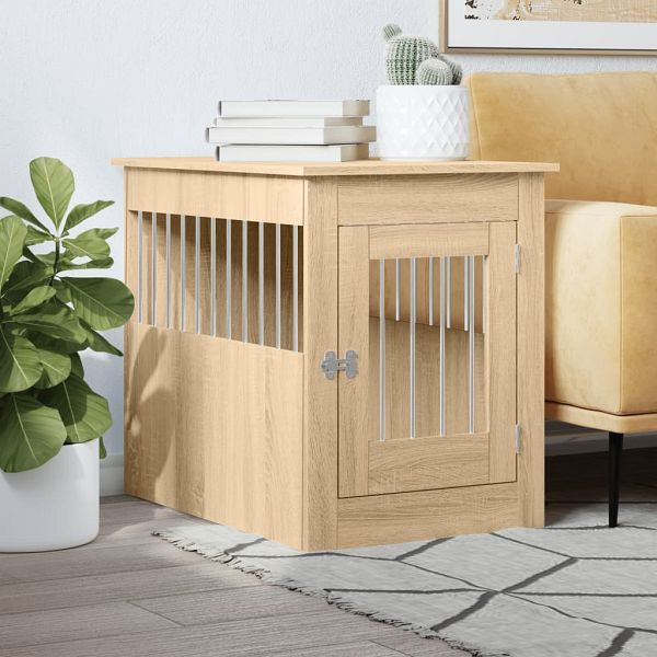 vidaXL Hundekäfig im Möbelstil Sonoma-Eiche 55x80x68 cm Holzwerkstoff, 838325