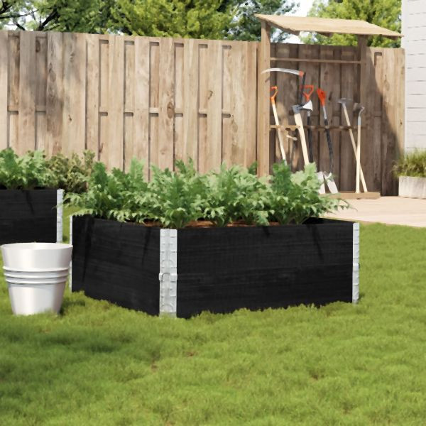 vidaXL Pflanzkasten Schwarz 100x100 cm Massivholz Kiefer, 3295400