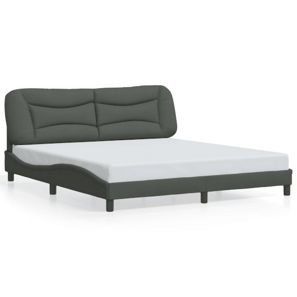 vidaXL Bettgestell mit Kopfteil Dunkelgrau 180x200 cm Stoff, 3207787
