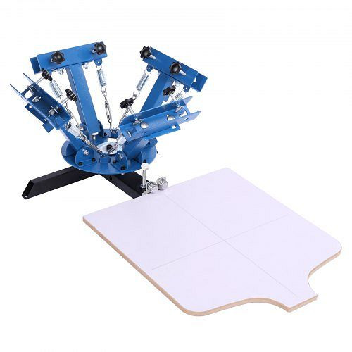 VEVOR Siebdruckmaschine 4-Farben 1-Station 540x450 mm, 360° Drehbar Präzise Positionierung Pulverbeschichteter Kohlenstoffstahl, DDWSYJTTS41DECNZG001V0