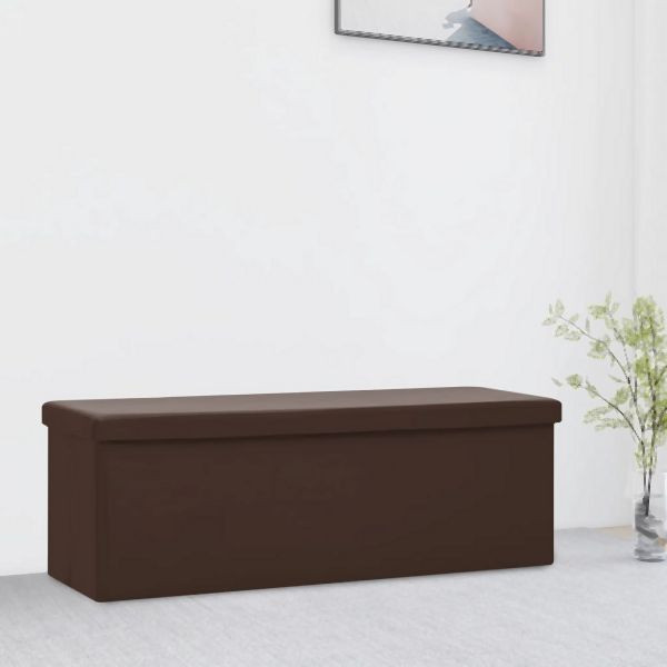 vidaXL Faltbare Sitzbank mit Stauraum Braun PVC, 338798