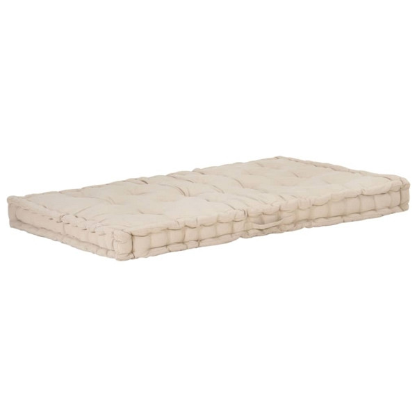 vidaXL Palettenkissen Baumwolle 120×80×10 cm Beige, 48680