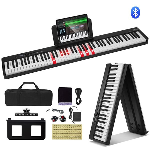 VEVOR 88 Tasten Digitalpiano E-Piano faltbares Klavier Bluetooth MIDI Schwarz, ZDSMGQ88JHSWE2MGMV9
