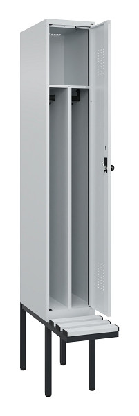 C+P Spind Evolo PLUS, 1 Abteile, 2120x300x815mm, 7035/7035, Haken 4, Drehriegel, Material Sitzfläche Kunststoff, 0490407-10F S10067