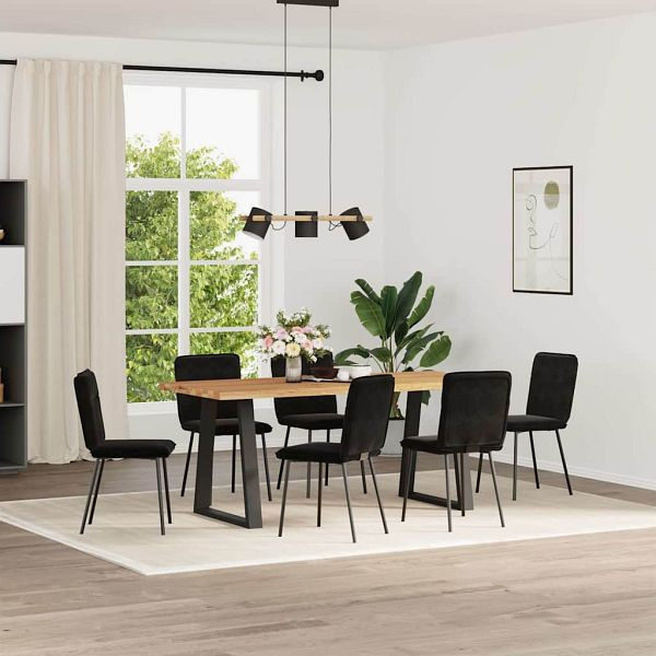 vidaXL Esszimmerstühle 6 Stk. Schwarz Samt, 3315585, 8721158570307