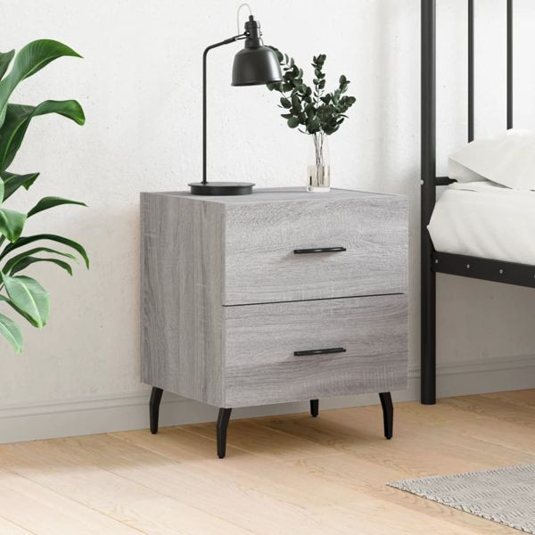 vidaXL Nachttisch Grau Sonoma 40x35x47,5 cm Holzwerkstoff, 827352