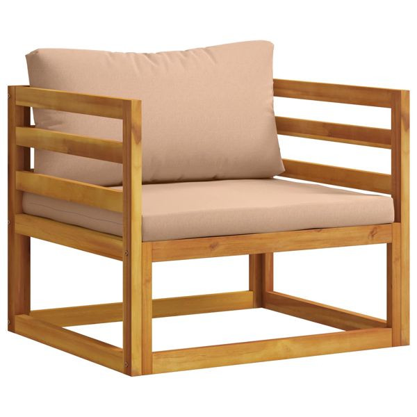 vidaXL Sofa-Element mit Kissen 100 % Polyester Solid-Acacia Natur, 42028339