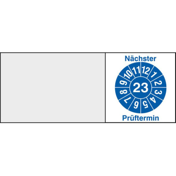 Stein HGS Kabelprüfplaketten mit Jahresfarbe, 2023 / blau, Modell: Nächster Prüftermin + Jahreszahl, 30.0881-23