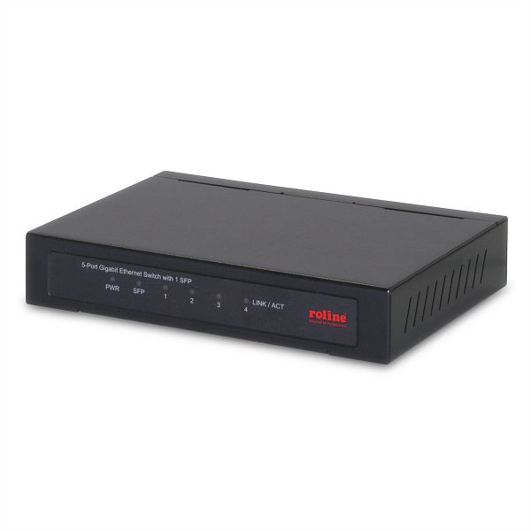 ROLINE Gigabit Ethernet Switch 5 Ports (4x 10/100/1000 + 1x SFP), 21.14.3522