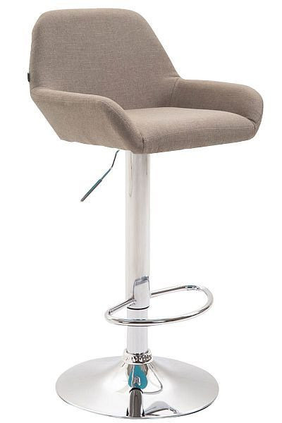 CLP Barhocker Braga Stoff chrom, taupe, 309002, 4251563471394