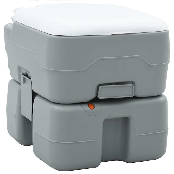 vidaXL Portables Campingklo Grau und Weiß 41,5 x 36,5 x 37,5 cm, 42001437