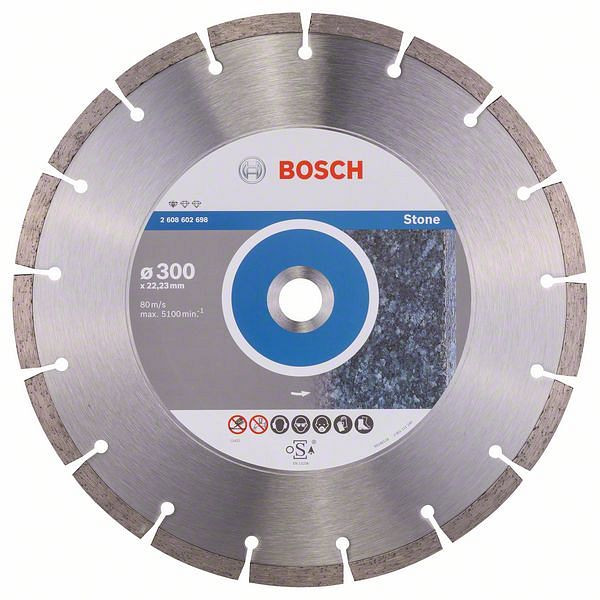 Bosch Diamanttrennscheibe Standard for Stone, 300 x 22,23 x 3,1 x 10 mm, 2608602698